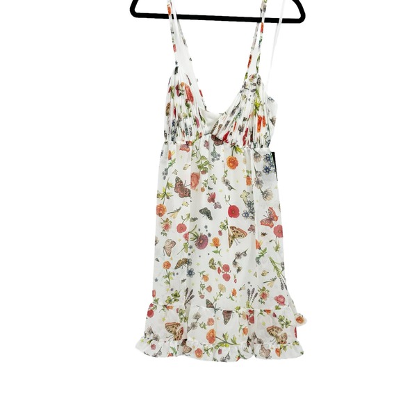 Mac Duggal Floral Butterfly Spaghetti Straps Plunge V Neck Mini Dress Size 6 NWT - Picture 5 of 11
